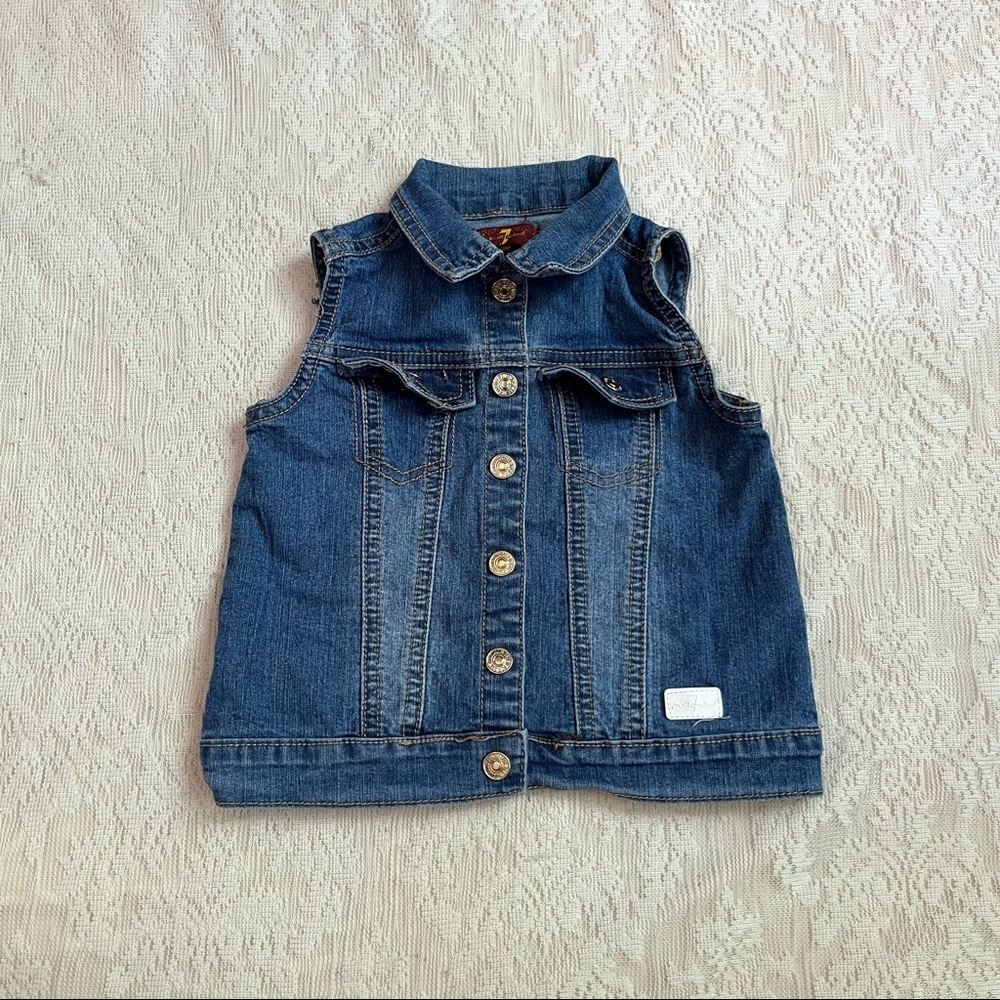 7FAMK kids denim button front vest